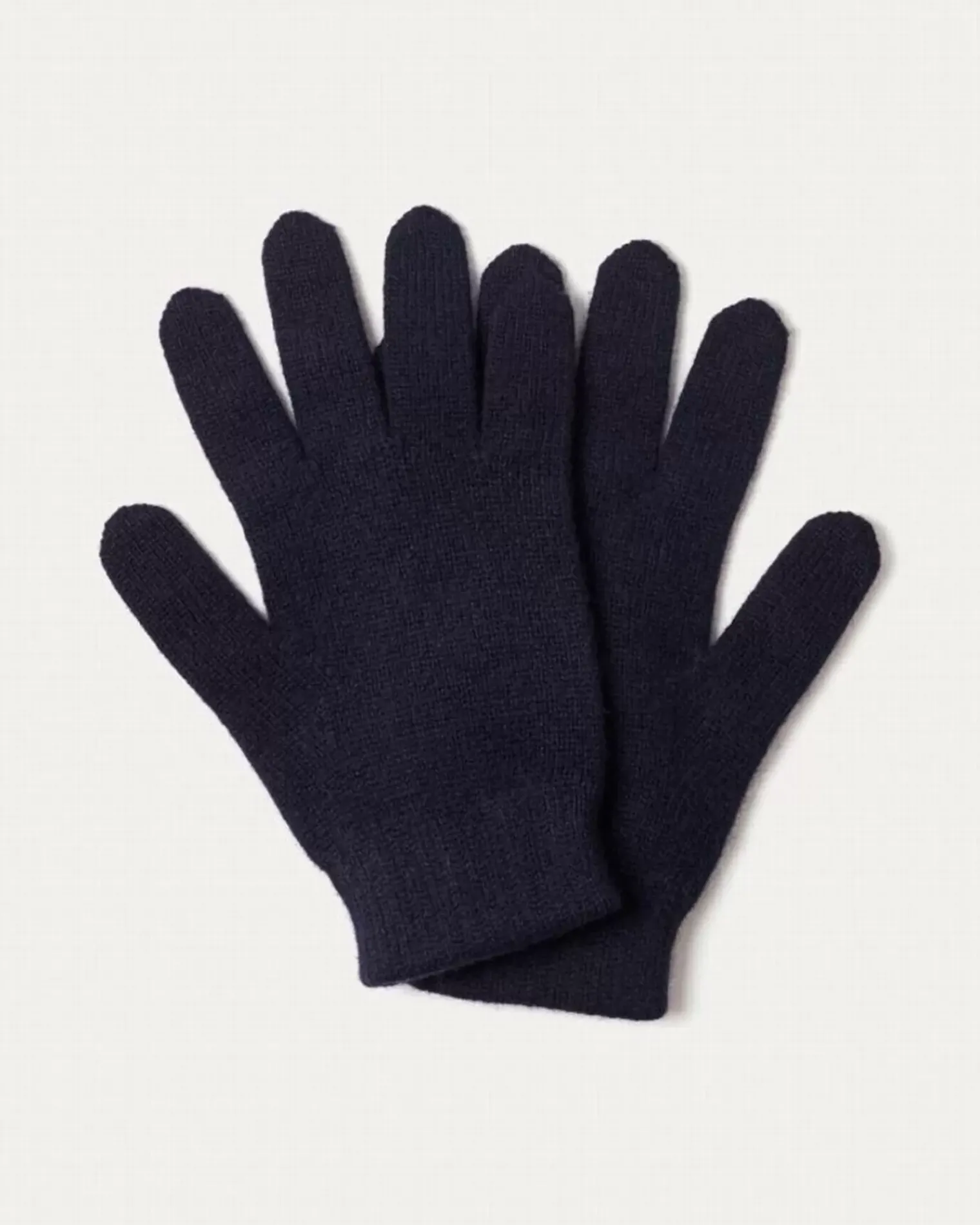 Kujten Gloves & Mittens>Colored Plain Cashmere Gloves, 8-Threads Bleu Marine Fonce