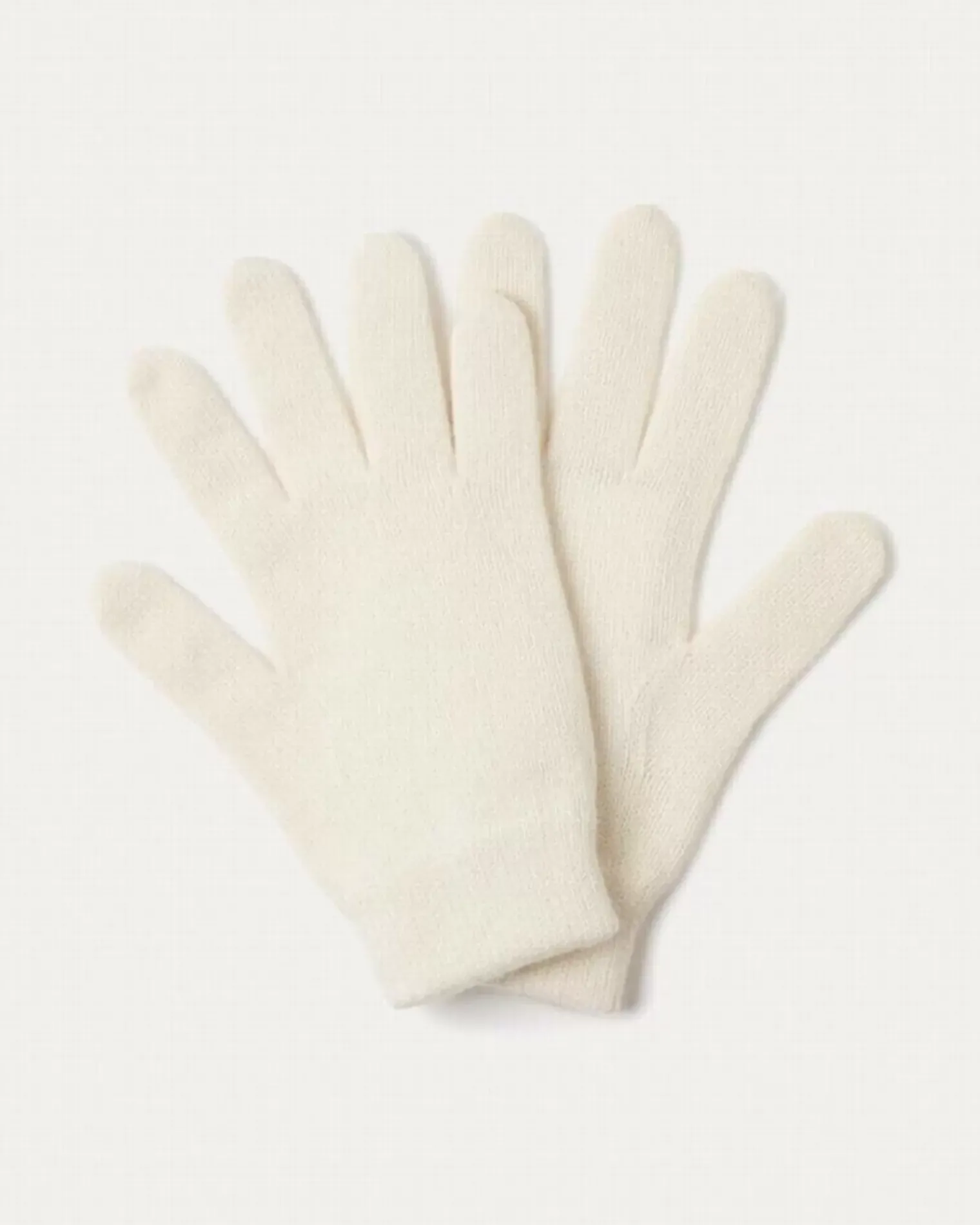 Kujten Gloves & Mittens>Colored Plain Cashmere Gloves, 8-Threads Blanc