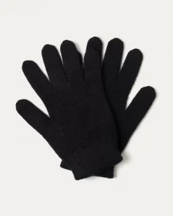 Kujten Gloves & Mittens>Colored Plain Cashmere Gloves, 8-Threads Noir