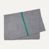 Kujten Scarves & Snoods>Contrast Band Cashmere Scarf Gris Chine