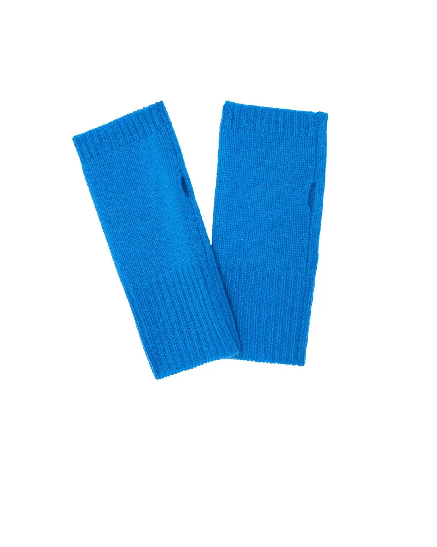 Kujten Gloves & Mittens>Contrast Edge Cashmere Mittens Bleu Kabalos