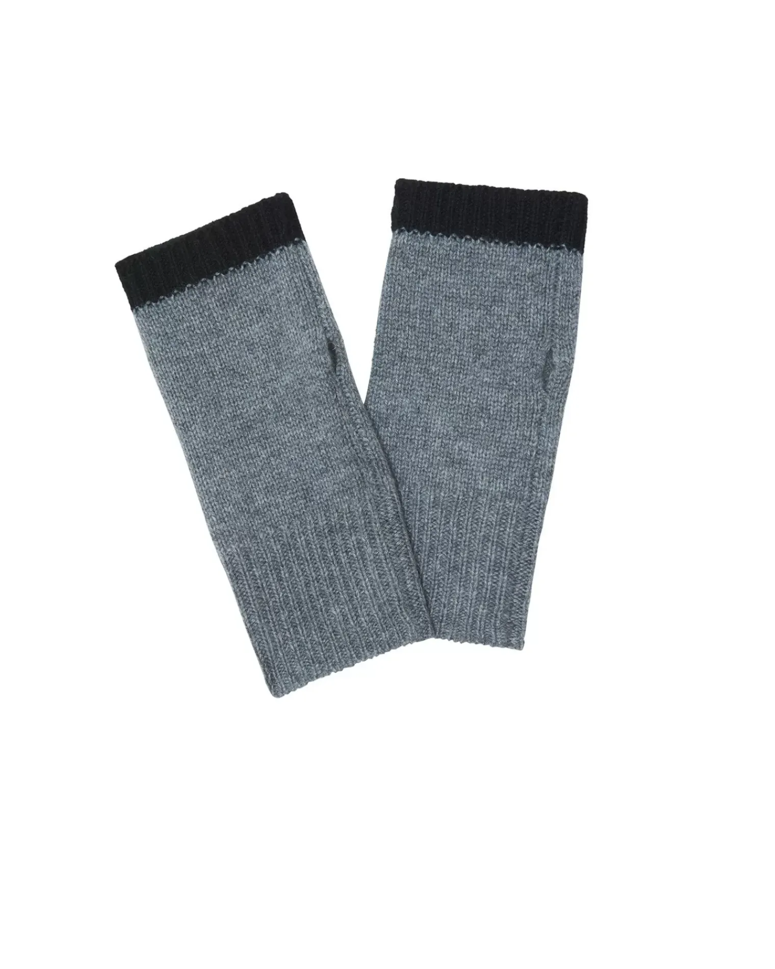 Kujten Gloves & Mittens>Contrast Edge Cashmere Mittens Gris Flanelle