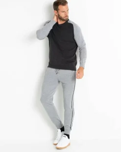 Kujten Sweaters & Sweatshirts>Contrast Sleeves Cashmere Sweater Gris Anthracite