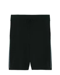 Kujten Joggings & Shorts>Contrasted Stripes Man Cashmere Shorts Noir