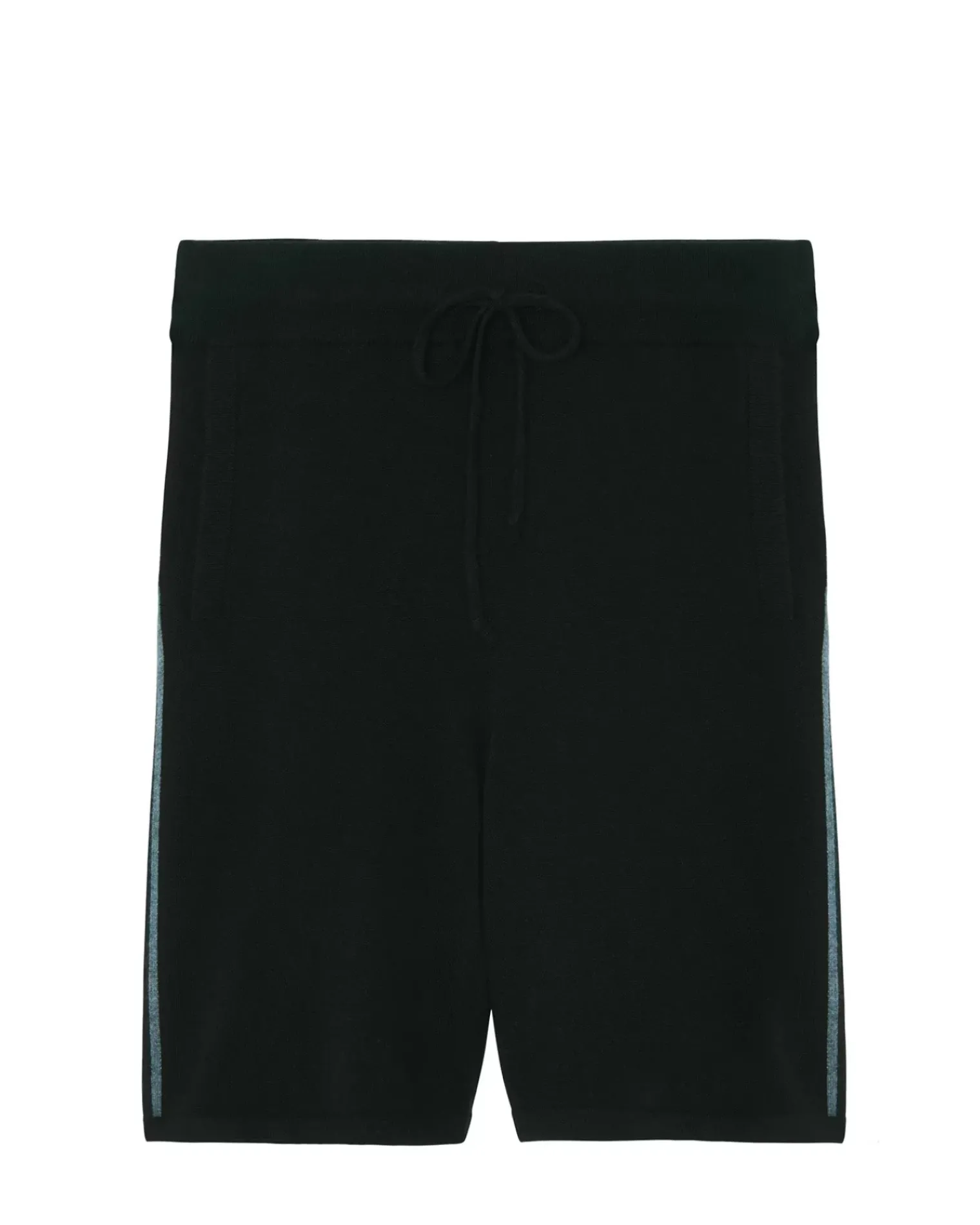 Kujten Joggings & Shorts>Contrasted Stripes Man Cashmere Shorts Noir