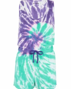 Kujten Pants & Shorts>Cotton Tie & Dye Jumpsuit Deep Purple