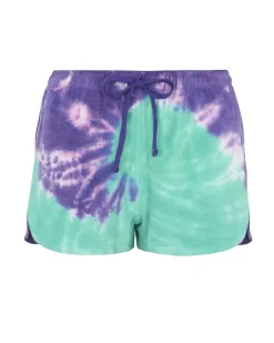 Kujten Pants & Shorts>Cotton Tie & Dye Shorts Deep Purple
