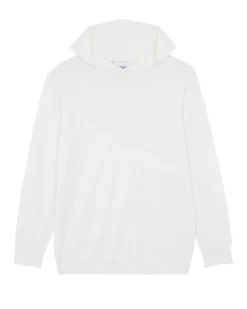 Kujten Hoodies>Cotton-Cashmere Hooded Collar Thin Sweater Blanc