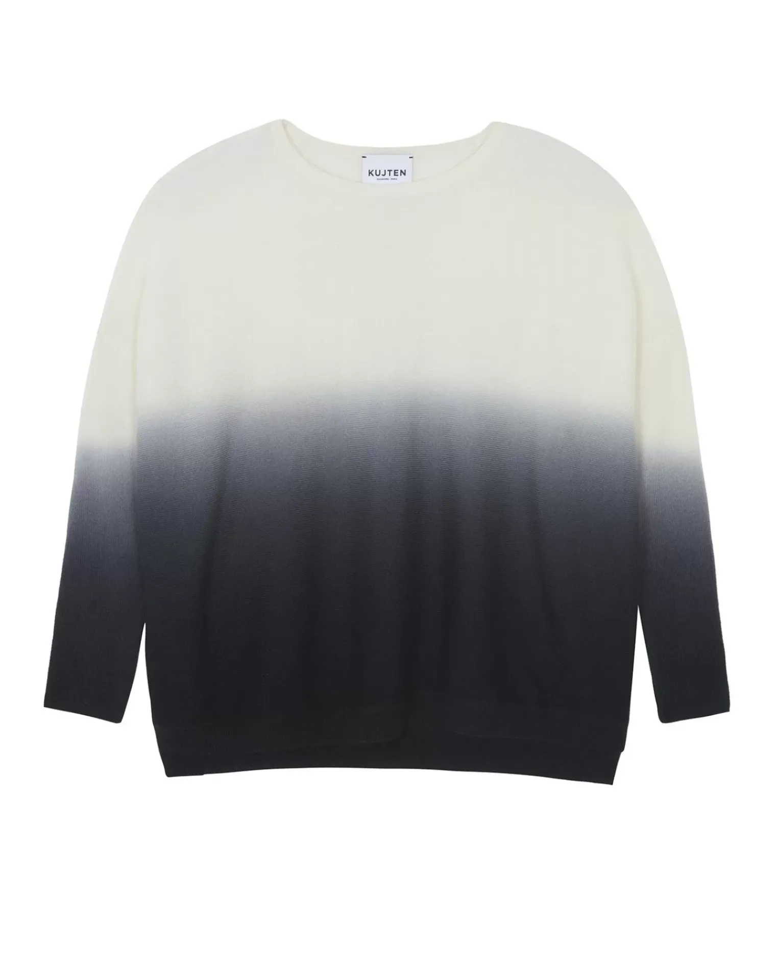 Kujten Sweaters & Sweatshirts>Dip Dye Oversized Cashmere Sweater, 2-Threads Noir