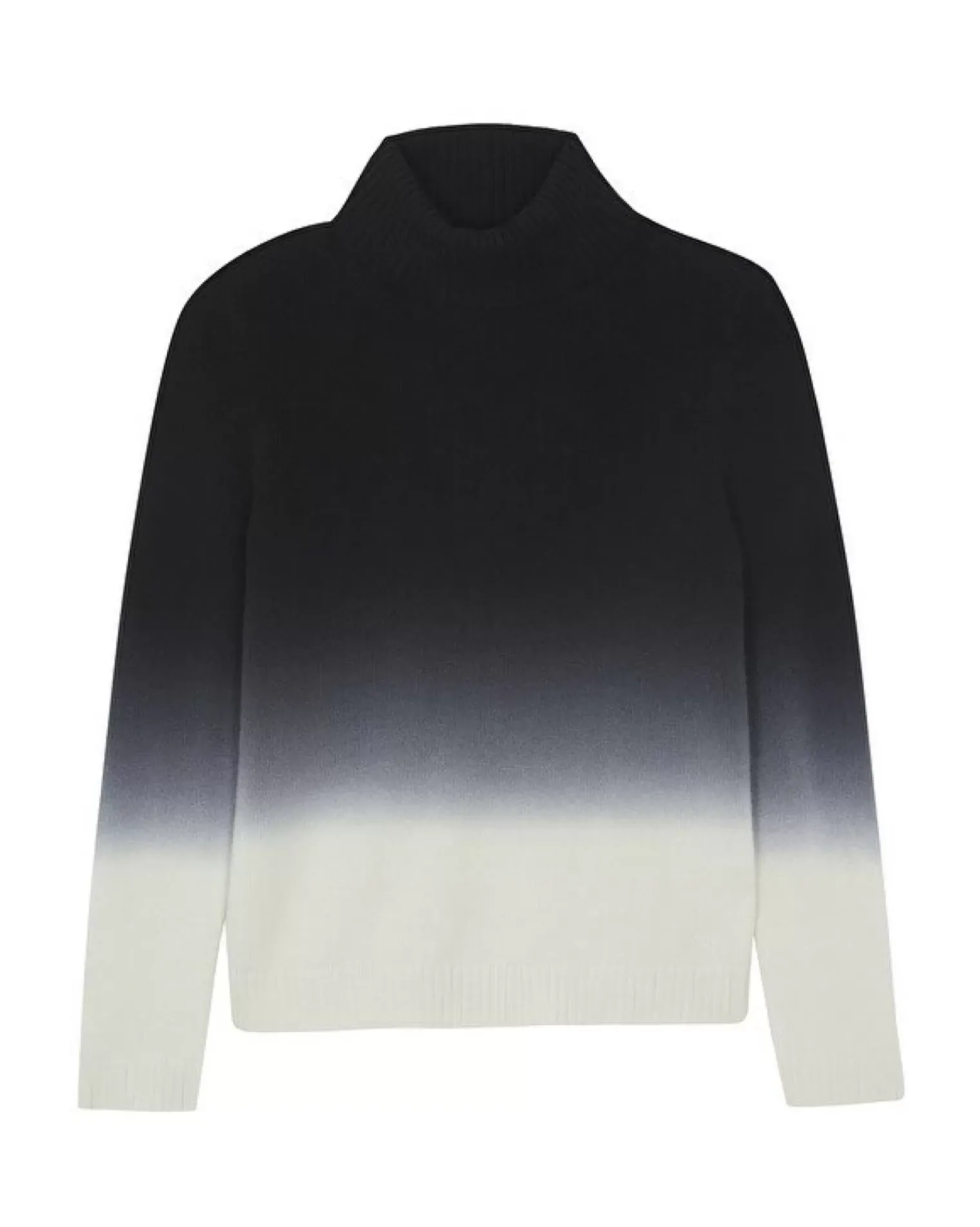 Kujten Sweaters & Sweatshirts>Dip Dye Turtleneck Cashmere Sweater, 4-Threads Noir