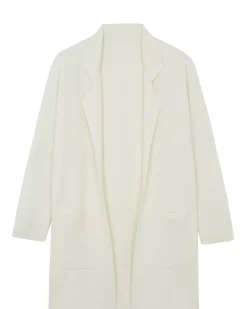 Kujten Coats>Double Sided Long Cashmere Blazer Jacket, 2-Threads Blanc