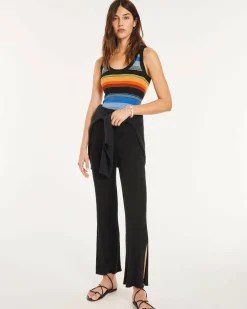 Kujten Pants & Shorts>Flared Silk-Cashmere Pants Noir