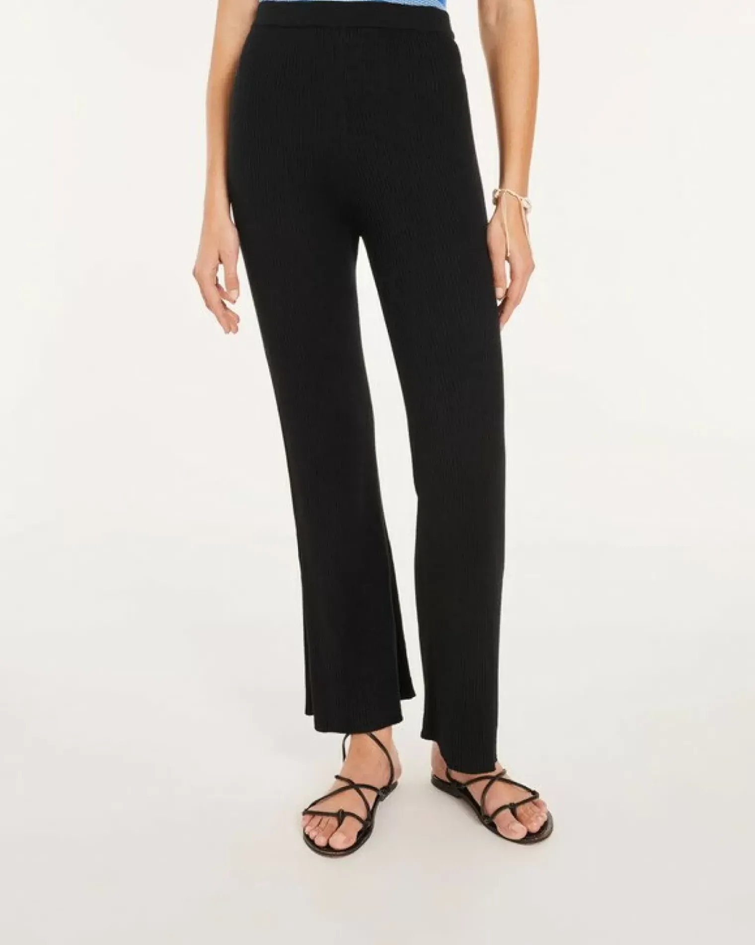 Kujten Pants & Shorts>Flared Silk-Cashmere Pants Noir
