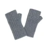 Kujten Gloves & Mittens>Flat Rib Cashmere Mittens, 2-Threads Gris Flanelle