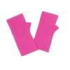 Kujten Gloves & Mittens>Flat Rib Cashmere Mittens, 2-Threads Rose Neon