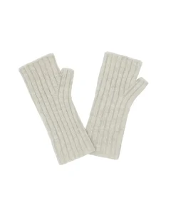Kujten Gloves & Mittens>Flat Rib Cashmere Mittens, 2-Threads Avoine