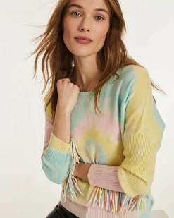 Kujten Sweaters & Sweatshirts>Fringed Boat Neck Cashmere Sweater Candy Pink