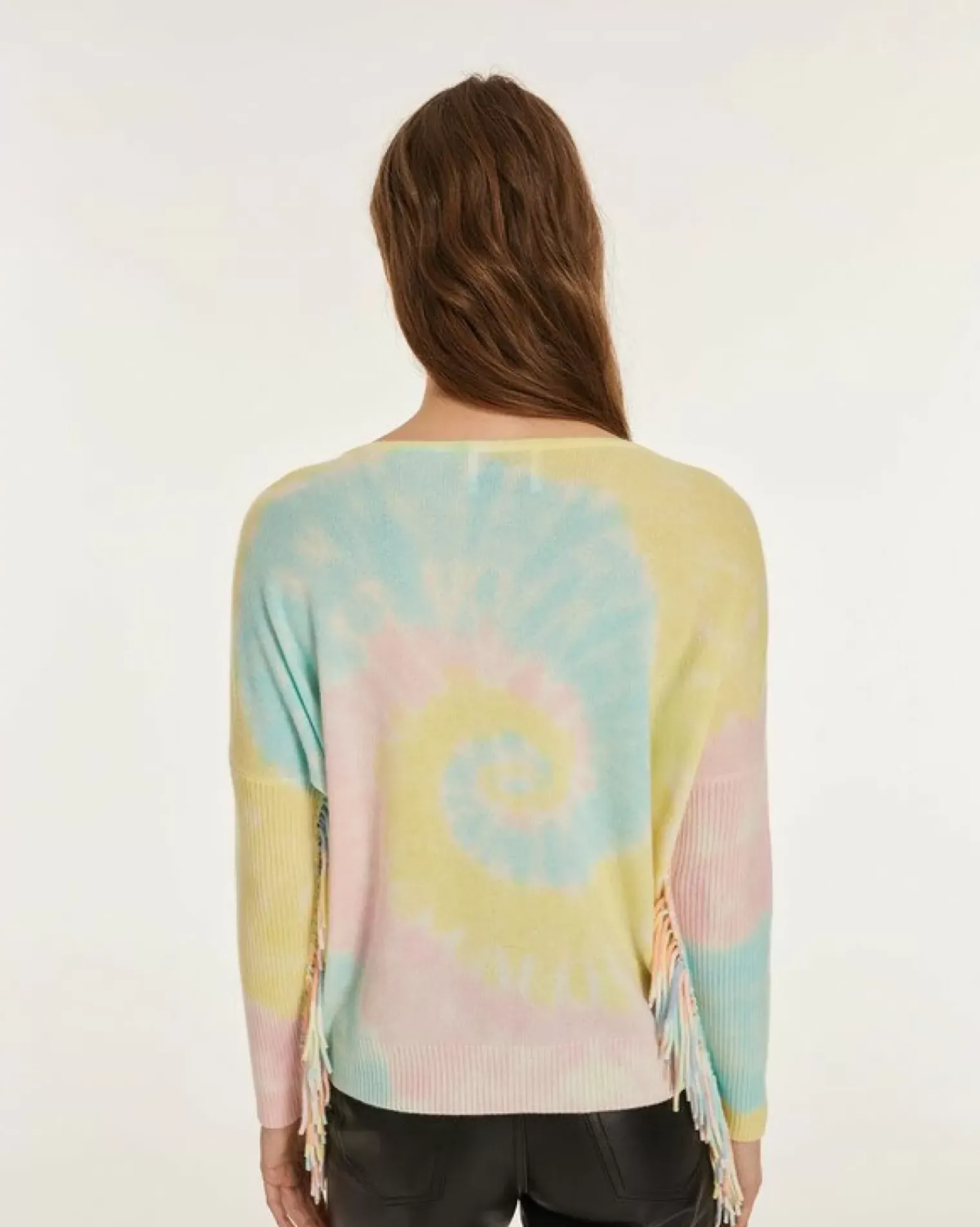 Kujten Sweaters & Sweatshirts>Fringed Boat Neck Cashmere Sweater Candy Pink