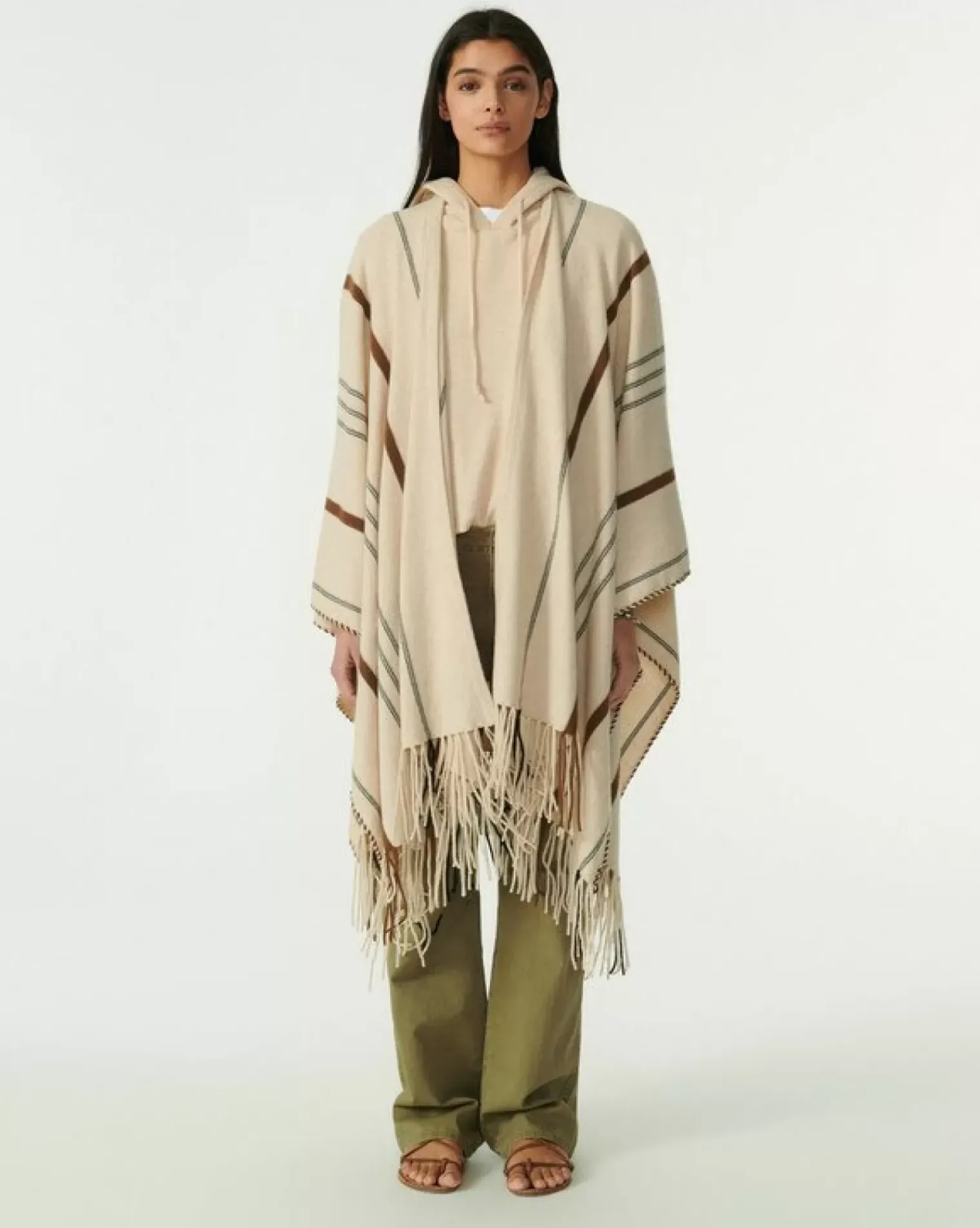 Kujten Capes & Ponchos>Fringed Cashmere Cape Organique