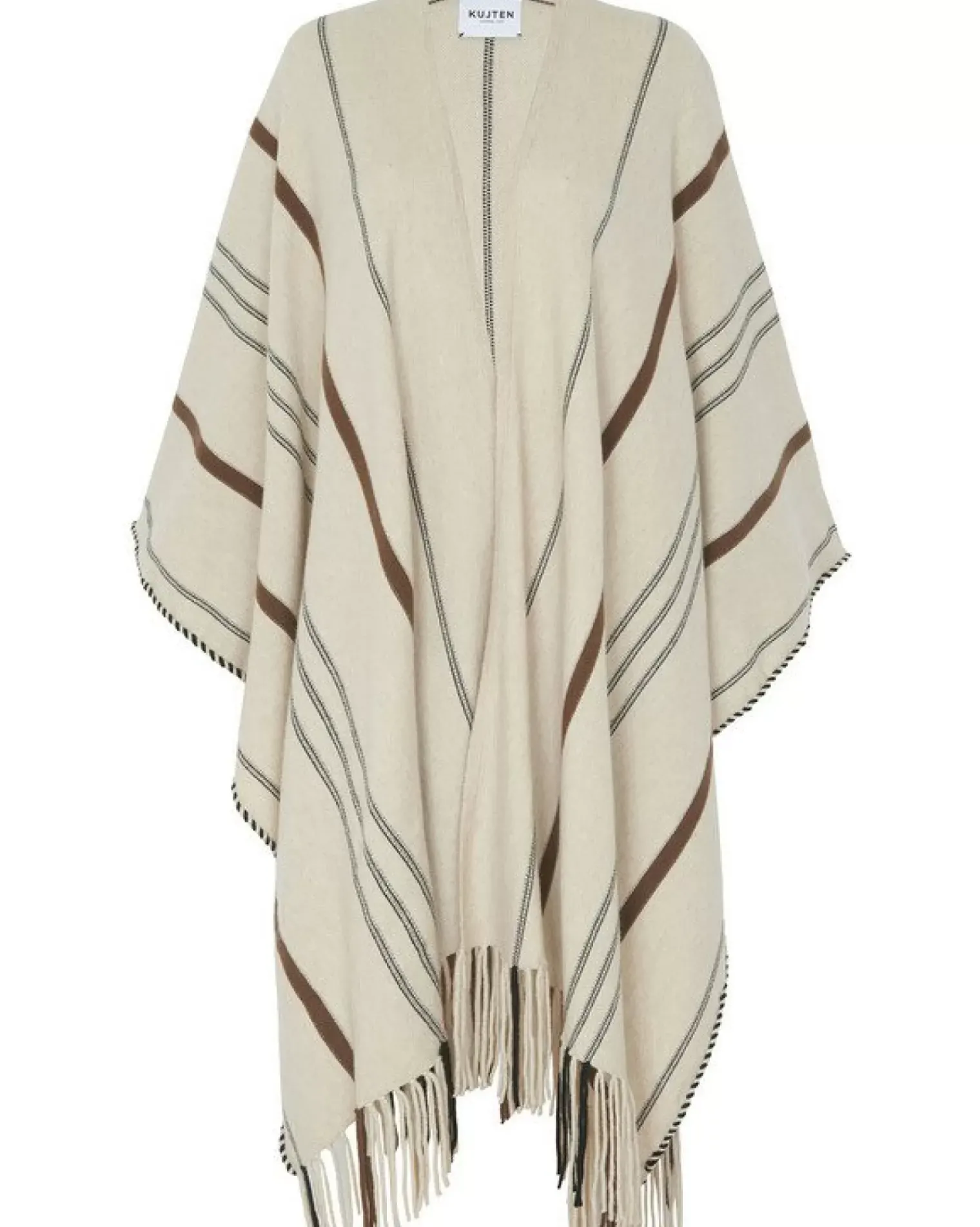 Kujten Capes & Ponchos>Fringed Cashmere Cape Organique