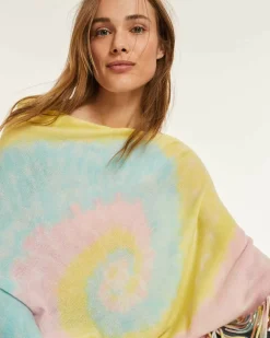 Kujten Capes & Ponchos>Fringed Cashmere Poncho Candy Pink