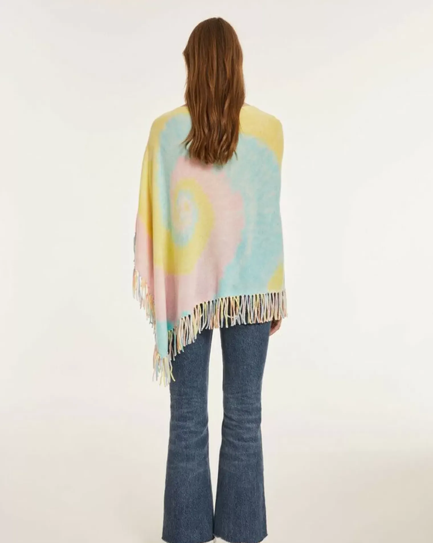 Kujten Capes & Ponchos>Fringed Cashmere Poncho Candy Pink