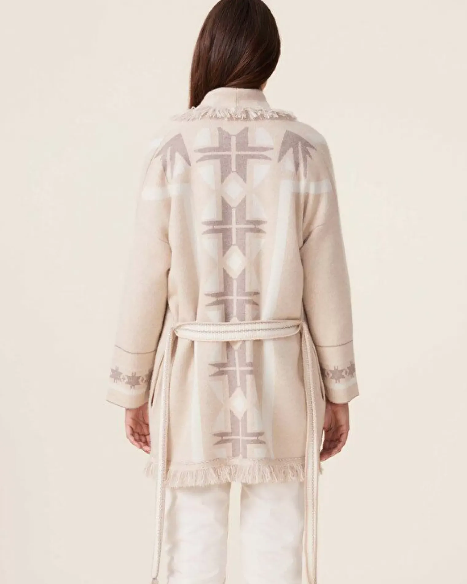 Kujten Jackets & Vests>Fringed Shawl Collar Cashmere Jacket, 4-Threads Organique