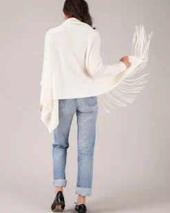 Kujten Jackets & Vests>Fringed Shawl Collar Cashmere Cardigan Blanc