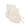 Kujten Baby>Garter Stitched Baby Cashmere Slippers Blanc