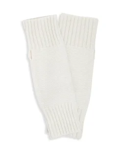 Kujten Gloves & Mittens>Garter Stitched Cashmere Mittens Blanc