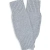 Kujten Gloves & Mittens>Garter Stitched Cashmere Mittens Gris Chine