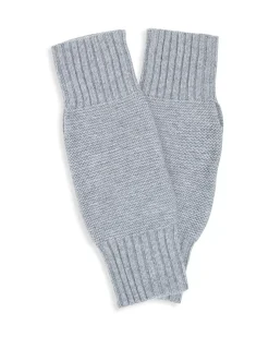 Kujten Gloves & Mittens>Garter Stitched Cashmere Mittens Gris Chine