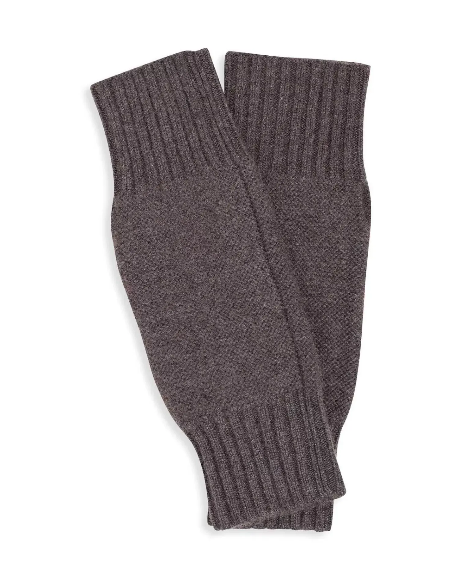 Kujten Gloves & Mittens>Garter Stitched Cashmere Mittens Mocha Chine