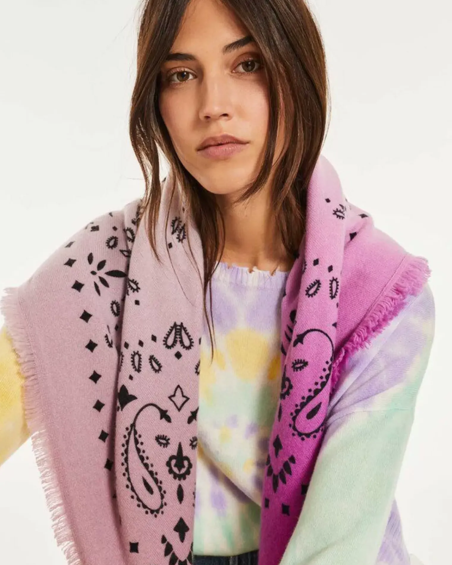 Kujten Bandanas>Grand Bandana Dip Dye Rose Ballerin