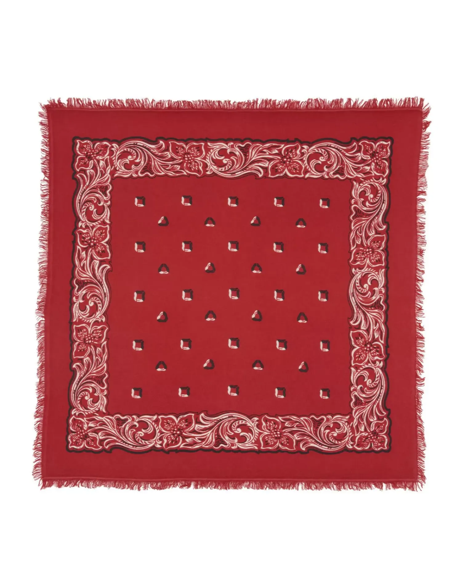 Kujten Scarves & Snoods>Hawaien Pattern Cashmere Bandana, 2-Threads Rouge