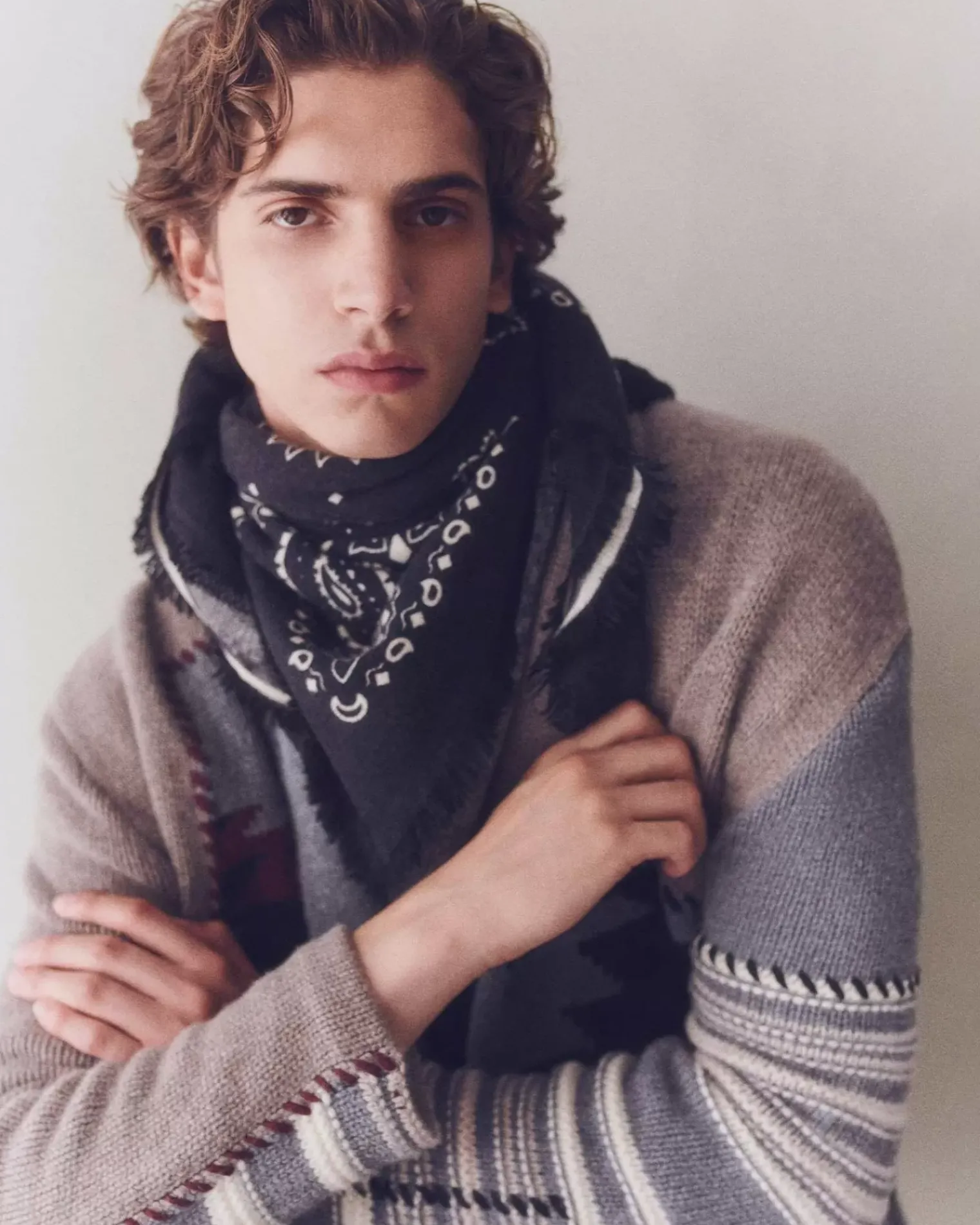 Kujten Jackets & Vests>Jacquard Cashmere Cardigan, 12-Threads Gris Granit