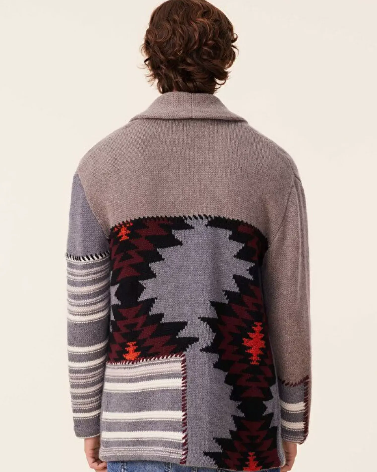 Kujten Jackets & Vests>Jacquard Cashmere Cardigan, 12-Threads Gris Granit