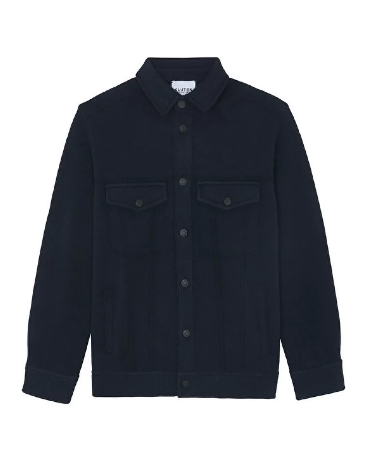 Kujten Jackets & Vests>Jacquard Men Cashmere Jacket, 4-Threads Bleu Marine Fonce
