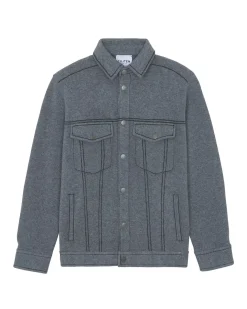 Kujten Jackets & Vests>Jacquard Men Cashmere Jacket, 4-Threads Gris Flanelle