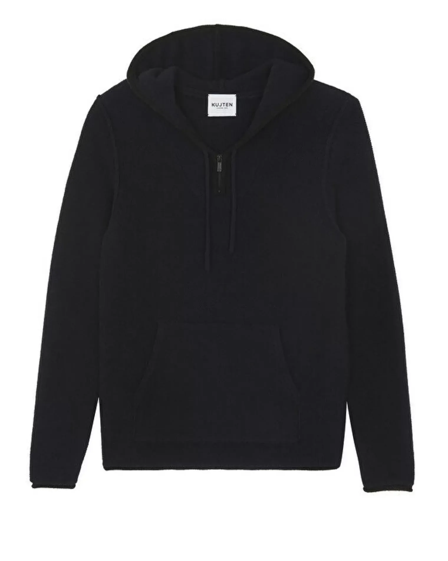 Kujten Hoodies>Jersey Cashmere Zipped Hoodie , 6-Threads Bleu Marine Fonce