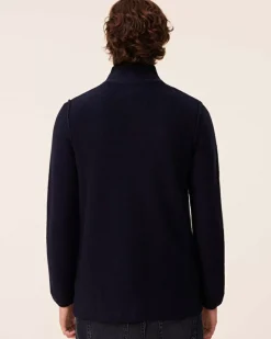 Kujten Jackets & Vests>Jersey Men Cashmere Jacket, 8-Threads Bleu Marine Fonce