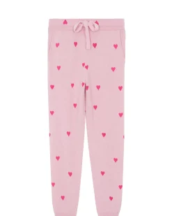 Kujten Jackets & Vests>Kids Printed Cashmere Joggers, 2-Threads Candy Pink