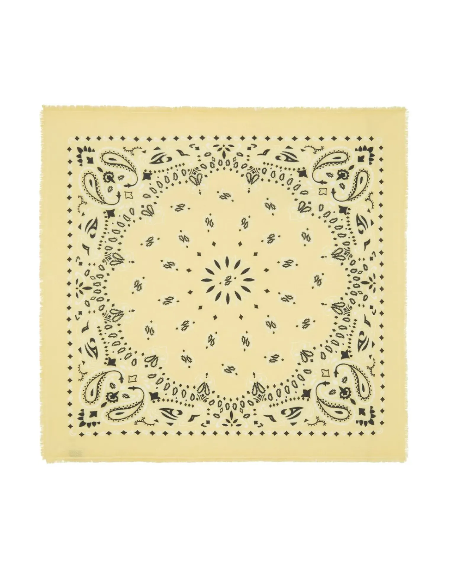 Kujten Scarves & Snoods>Large Cashmere Bandana Jaune Eggshell