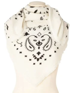 Kujten Scarves & Snoods>Large Cashmere Bandana, 2-Threads Blanc