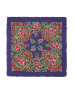 Kujten Scarves & Snoods>Large Cashmere Bandana, 2-Threads Deep Purple