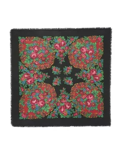 Kujten Bandanas>Large Cashmere Bandana, 2-Threads Noir