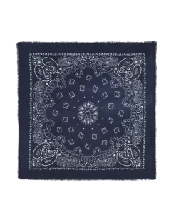 Kujten Scarves & Snoods>Large Cashmere Bandana, 2-Threads Bleu Marine Fonce