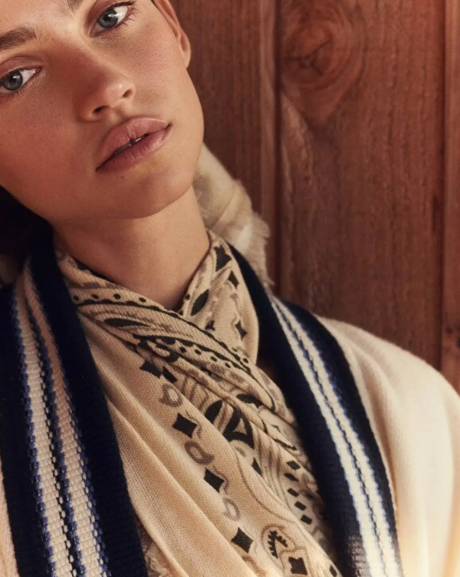 Kujten Bandanas>Large Cashmere Bandana, 2-Threads Organique