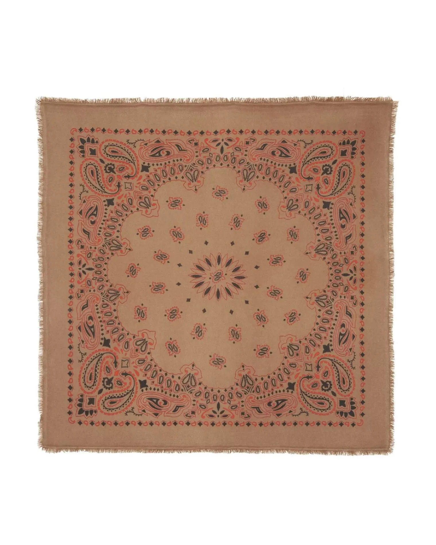 Kujten Scarves & Snoods>Large Cashmere Bandana, 2-Threads Camelo