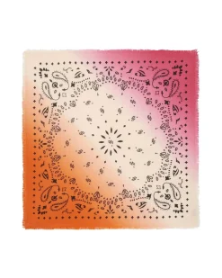 Kujten Bandanas>Large Dip Dye Cashmere Bandana Rose Fluo
